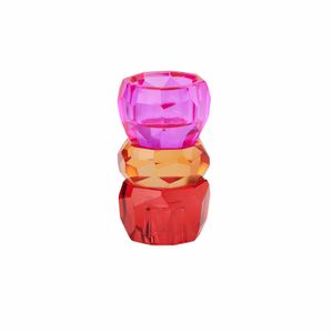 Gift Company Kerzen- und Teelichthalter Palisades, Kristallglas, Rot, Orange, Pink, 10.5 cm, 1054404013