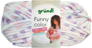 Gründl Funny Color, Chenillegarn,Babywolle,100g/120m,100% Polyester rosa-lila Color (01)