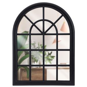 Vilde Spiegel Wandspiegel Dekospiegel mit Fensteroptik Vintage Retro-Stil schwarzer Rahmen 60x45x2,5 cm