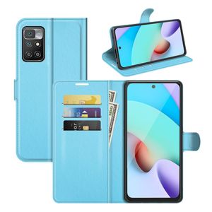 König Design Hülle kompatibel mit Xiaomi Redmi 10 Kunstleder Handyhülle - Handy Case Blau