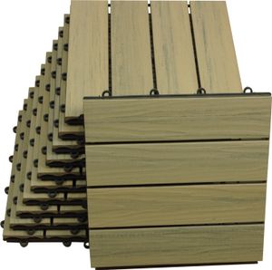TOP MULTI WPC Bodenfliesen Klickfliesen 30x30cm 3D-Maserung braun 1 m²