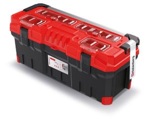 Werkzeugkiste Werkzeugkoffer Werkzeugkasten Toolbox Werkzeugbox TITAN Plus Kunststoff 752 x 300 x 304 mm Schwarz-Rot