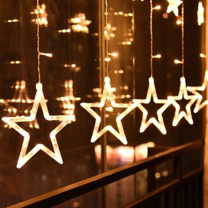 12 Sterne Warmweiß LED Lichterkette Sterne Weihnachten Sternenvorhang Lichterschlauch