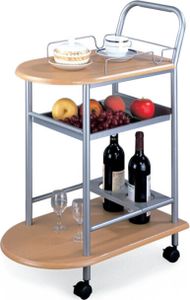 Kondela Serviertisch auf Rädern Lima - Buche / Silber