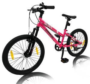Vankel 20 Zoll Kinderfarrad kinderbike für Jungen Mädchen MTB 20 Zoll Fahrrad mit Shimano 6 Gang Kettenschaltung, Farbe:ROSA