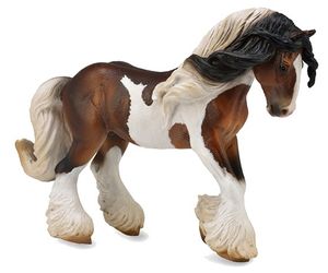 Collecta Pferde: Tinker Hengst getupft 18 x 13 cm, Farbe:Braun,Weiß