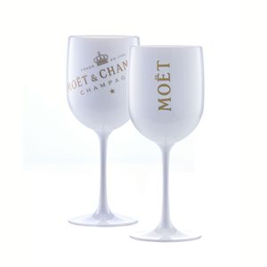 2 x Moët & Chandon Ice Imperial Champagner Acryl-Glas 0.45l Becher Kelch weiss/gold Gläser Set Moet