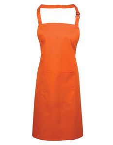 Premier Workwear , Colours Collection Bib Apron With Pocket , Orange (ca. Pantone 1655) , 72 x 86 cm