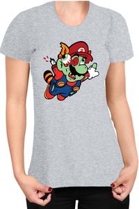 Mario Zombie Fly Damen t-shirt Super Mario Bros Luigi Bowser, XL / Grau