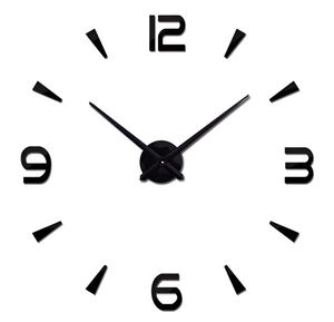 KIK Nástěnné hodiny velké 80-120cm černé 4 číslice KX7847