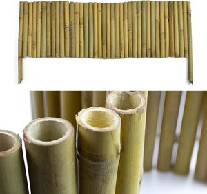 Bambus-Beetumrandung flexible Beeteinfassung Abgrenzung für Blumen und Beete 20x100 cm