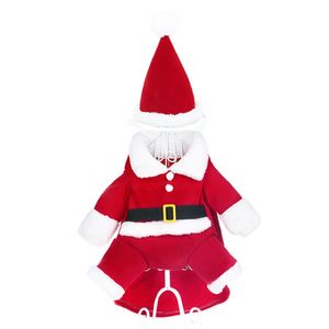 Weihnachten Haustier Weihnachtsmann Anzug Kostüme Hund Katzen Welpen Overall Hoodies Kleidung-XL