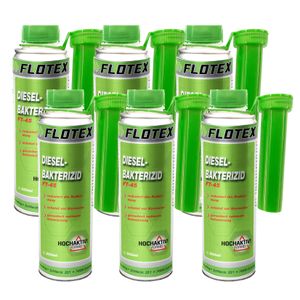 Flotex Diesel Bakterizid, 6 x 250ml Additiv Desinfektion für Dieselmotoren und Heizölsysteme