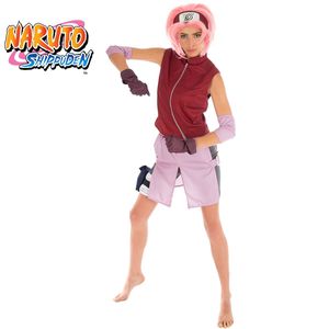 Sakura-Kostüm Naruto-Lizenzkostüm für Damen Anime rosa-rot