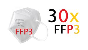 30x Stück - FFP3 Atemschutz Masken für Erwachsene ohne Ventil