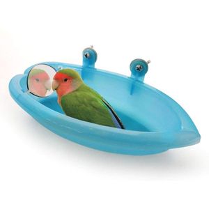 Vogel-Badewanne für Papageien, Vogelkäfig-Zubehör, Vogelspiegel-Badewanne, Duschbox