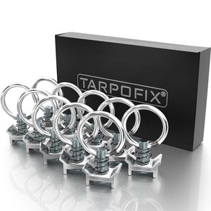 Tarpofix® Airlineschiene Fitting Ring (10 Stück) | Airline Fitting Zurröse mit 900 daN (900kg) Tragfähigkeit | Einfachendbeschlag für Zurrschienen