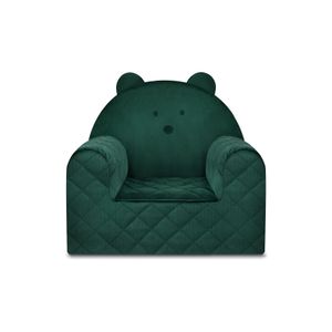 GUGUPLANET Teddybär-Sessel für Kinderzimmer, Leicht, Waschbarer Samtbezug, EU-Hergestellt, Baby-geeignet ab 9 Monate, Sicher & Komfortabel, Grün