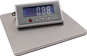 Paketwaage McPower "PW-200", Messbereich 200g - 200kg, 27x27cm Edelstahl-Platte, separate Displayeinheit