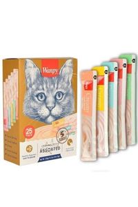 MNZ-Mixed pack tekutých pamlsků pro kočky 25x14gr KLSWKK