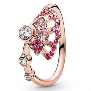 Mehrfarbiger Regenbogen-Ring für Damen, Damenschmuck, 925er-Sterlingsilber, Emaille-Hochzeits-Verlobungsring