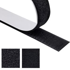 Klettband selbstklebend extra Stark Set Hakenband + Flauschband Klettverschluss schwarz 16mm x 3m