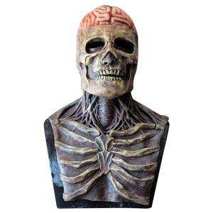 Totenkopfmaske, Gruselige Vollkopf Skelett Kopfbedeckung, Biochemische Maske, Realistische Halloween Cosplay Latex Horrormaske