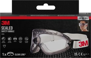 3M Schutzbrille weiß – leichte, kratzfeste Schutzbrille mit klaren Gläsern für Arbeit, Labor, Bau & Heimwerken