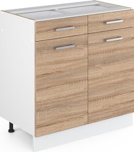 Vicco Küchenunterschrank R-Line, 80 cm ohne Arbeitsplatte, Sonoma/Weiß