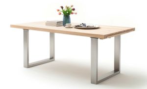 MCA furniture Esstisch Dayton - ausziehbar - Eiche Bianco / Edelstahl 180 / 280 x 100cm