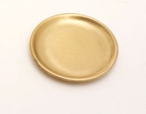 Osterkerzen Kerzenteller, Dekoteller Messing Gold matt satiniert Ø 10 cm