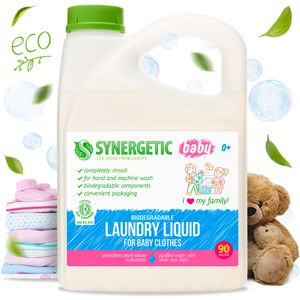 SYNERGETIC Flüssig Baby Waschmittel hypoallergen, 2,75 l, 90 Waschladungen