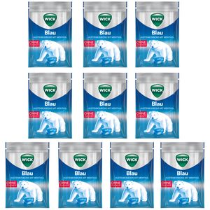 WICK Blau Menthol zuckerfreie Halsbonbons mit Menthol 72g 10er Pack