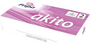100 Kosmetiktücher 20 cm x 21 cm hochweiss "akito" 2-lagig