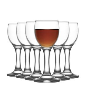 6x Klar 55ml Misket Sherry-Gläser - Klein Port Brandy Wodka Likör Nachtischwein Trinken Schnapsglas-Set mit Stamm - von LAV