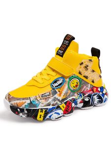 Sneaker Jungen Sportschuhe Trekking Laufschuhe Kinder Rutschfeste Schuhe Outdoor Turnschuhe,Farbe:Gelb,Größe:EU 36