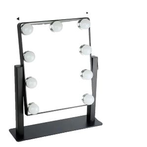 Schminktischspiegel, beleuchtet mit 3 Farbmodi, Vergrößerung, 35x30,5cm Schwarz, 220-240V