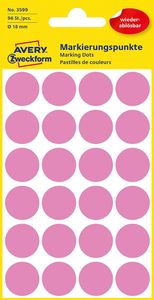 AVERY Zweckform Markierungspunkte ablösbar 18 mm pink 96 Stück