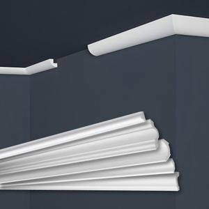 MARBET DESIGN Stuckleisten XPS Styropor weiß - Deckenleisten Stuck Decken Styroporleisten E-Leisten - (20 Meter / 10 Leisten E-1)