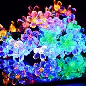 Salcar LED 5m Lichterkette Außen Solar Wasserdicht LED mit 20 Kirschblüten Lichter Weihnachten Gartenleuchten LED Solar Garten Deko