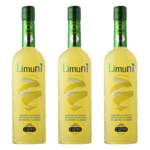 Limuni Limoncello Del Sud Zitronenlikör 3er Set, Spirituose, Alkohol, Flasche, 28 %, 3x500 ml