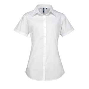 Premier dámská popelínová halenka / blůza / pracovní košile s krátkým rukávem RW2819 (38) (Bílá)