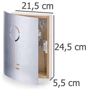 Zeller Schlüsselkasten "Schlüssel", Gummibaum/Edelstahl 21,5x6x24,5