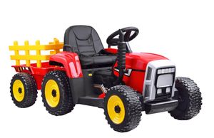 COIL Traktor mit Anhänger mit Funktionen Licht und Sound,Fahrzeug Akku Rot