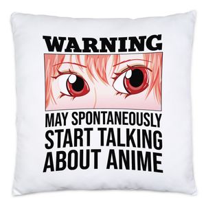 Warning May Talk About Anime Kissen Inkl Füllung Geschenkidee Anime Fans Manga