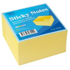 Podkładka samoprzylepna Auro 75x75 400l. żółta