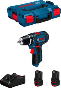 Bohrschrauber BOSCH GSR 12V-15 (2 x 3,0 Ah + GAL12V-40 + L-Boxx 102)