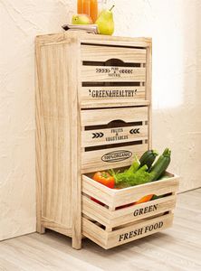 Holz Kommode "Food Storage" für Obst & Gemüse, Küchenschrank