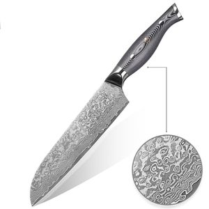 Damascus Santoku-Messer 18,5 cm 67 Lagigen Damaszener Stahl mit Geschenkbox
