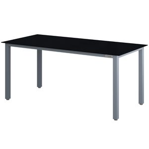 Casaria Aluminium Gartentisch 4 Personen 87x87x73 cm Höhenverstellbar 5 mm Sicherheitsglas Wetterfest Garten Terrasse Balkon Esstisch Schwarz, Farbe/Größe:Silber, 190x90x75cm